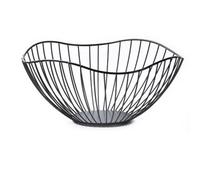 WyndShades Black Metal Fruit Bowl - Large Wire Fruit Basket for Kitchen Counter, Modern Decorative Holder for Fruits & Vegetables, Anti-Rust Table Centrepiece (Deep)