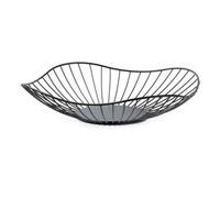 WyndShades Black Wire Fruit Basket - Wide Metal Fruit Bowl for Kitchen Counter, Large Decorative Holder for Fruits, Vegetables, Bread & Snacks, Modern Table Centrepiece (Shallow)