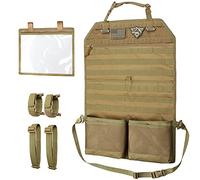 WYNEX Car Seat Organizer, Molle Backseat Cover Organizer Protector with Sling Rack, Visual Pocket and Patch, Universal Vehicle Fits for F150, Jeeps, Pickups & Trucks for Road Trips