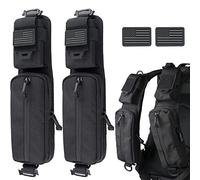 WYNEX Molle Accessories Pouch of Double Zipper Pocket Version, Backpack Strap Pouch Shoulder Strap Molle Attachment Tactical Accessories Bag Shoulder Starps Zipper Pocket Additional Phone Holder
