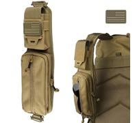 WYNEX Molle Accessories Pouch with Two Version, Backpack Strap Pouch Shoulder Strap Molle Attachment Tactical Accessories Bag Shoulder Starps Zipper Pocket Additional Phone Holder for Compass Bottle