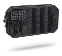 WYNEX Molle Car Sun Visor Organizer, Car Accessories with Zipper Visor Storage Pouch and Glasses Clip, Semi-Rigid Molle Panel with Patch for Tactical Gears, Fits Most Vehicles, SUVs, Trucks
