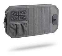 WYNEX Molle Car Sun Visor Organizer, Car Accessories with Zipper Visor Storage Pouch and Glasses Clip, Semi-Rigid Molle Panel with Patch for Tactical Gears, Fits Most Vehicles, SUVs, Trucks