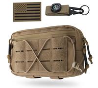 WYNEX Tactical Admin Pouch Molle, Utility EDC Bag, Dual-Purpose Organizer Dangler Drop Pouch (Coyote Brown)