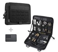 WYNEX Tactical Folding Admin Pouch, Molle Tool Bag of Laser-Cut Design, Utility Organizer EDC Medical Bag Modular Pouches Tactical Attachment Waist Pouch Include U.S Patch