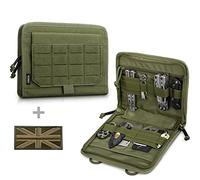 WYNEX Tactical Folding Admin Pouch, Molle Tool Bag of Laser-Cut Design, Utility Organizer EDC Medical Bag Modular Pouches Tactical Attachment Waist Pouch Include UK Patch