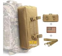 WYNEX Tactical Increment Molle Pouch, Vertical EDC Utility Pouches Sling Bag Military Multi-Purpose Large Capacity with Shoulder Strap Waterproof Attachment Modular Design (Khaki (Upgraded))