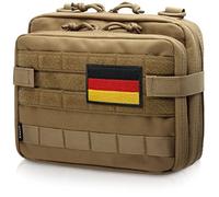 WYNEX Tactical Large Admin Pouch in Double Layer Design, Molle EDC EMT Utility Pouch with Map Sleeve Modular Tool Pouch Large Capacity Flag Patch Included