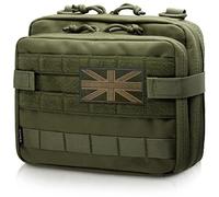 WYNEX Tactical Large Admin Pouch of Double Layer Design, Molle EDC EMT Utility Pouch with Map Sleeve Modular Tool Pouch Large Capacity Flag Patch Included