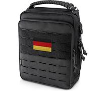 WYNEX Tactical Molle Admin Bag, Utility EDC Bag Organizer Modular Tool Bag with Double Layer Design Medical EMT Attachment Bag Large Capacity, black, Additional pocket