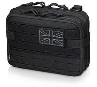 WYNEX Tactical Molle Admin Pouch of Laser Cut Design, Utility Pouches Molle Attachment Medical EMT Organizer with Map Pocket Tool Holder UK Flag Patch Included