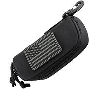 WYNEX Tactical Molle Glasses Pouch, Shockproof Eyeglass Case, Sunglass Case Hard Shell with Patch, Universal Protects Glasses