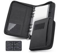WYNEX Tactical Notebook Padfolio Ring Binder - Refillable 6-Ring A6 Binder, Zip Hardcover Notebook with 45 Pages, Water-Resistant Military Notebook Cover for Planners, Field, School, Business