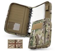 WYNEX Tactical Notebook Padfolio Ring Binder with 45 Sheets, Zip Portfolio with Refillable 6-Ring Notepad, Army Military Waterproof Notebook Cover, to Record and Organized(5.5'' x 8.5'')