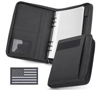 WYNEX Tactical Notebook Padfolio Ring Binder with 80 Sheets, Zip Portfolio with Refillable 6-Ring Notepad, Army Military Waterproof Notebook Cover, to Record and Organized (7.3" x 10.1")