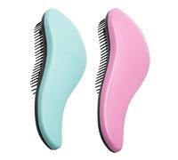 WYNK Detangler Brush - 2-Piece Value Set - Wet Detangling Hair Brush,Professional No Pain Detangler for Women,Men,Kids (2 Pack, Green&Purple)