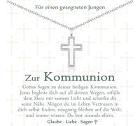 wynn's Cross Necklace for Boys for Confirmation Communion Confirmation Gifts, Confirmation Gift Boy, First Communion Gift Boy, Confirmation Gifts for Young Boys Children, 17.71, Stainless Steel, No