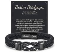 wynn's Gifts for Men, Leather Bracelet with Engraving for Dad, Step Dad, Bonus, Dad, Son, Brother, Grandson, Nephew, Uncle, Husband, Boyfriend, Gift for Birthday, Christmas, Father's Day, Anniversary