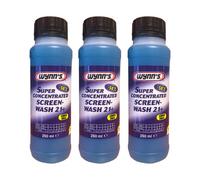 WYNNS Screen Wash Concentrate Windscreen Cleaner Lemon Scent 3x250ml