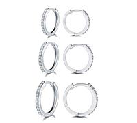 wynn's Silver Earrings for Women - S925 Sterling Silver Hoop Earrings | Gold Earrings for Women Girls, Cartilage Sleeper Earrings, Huggie Hoop Earrings with Cubic Zirconia, 8/10/12mm Silver Earrings