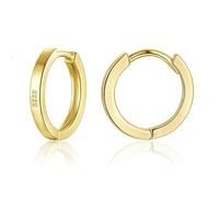 wynn's Silver Hoop Earrings for Women, 925 Sterling Silver Unisex Small Sleeper Hoop Earrings, Gold Hooped Huggie Cartilage Earrings for Women Men Girls (8mm)