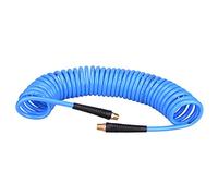 WYNNsky 25 Feet Polyurethane Coiled Air Compressor Hose, 1/4 Inch MNPT Brass Swivel Air Fittings with Bend Restrictor