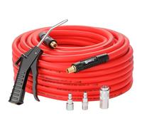 WYNNsky 3/8’’ × 100 FT Air Compressor Hose with 1/4’’ Inch MNPT Threads, Hybrid Material, Light Weight, 1/4’’ Universal Coupler and I/M Plug, Air Blow Gun