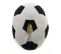 Wynsors Boys' Full Ball Football Novelty Slippers | Cozy White & Black Soccer Ball Plush House Shoes | Anti-Slip Grip Sole White 6 UK