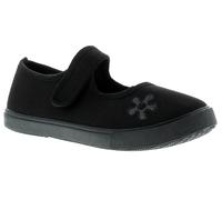 Wynsors Mary Jane 2 Younger Girls School Plimsolls in Black Textile - Size UK 13 Kids