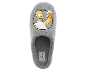 Wynsors The Simpsons Homer Simpson Funny Novelty Men's Slippers - 3D Face Plush House Shoes, Padded Lining, Non-Slip Sole Grey 7 UK