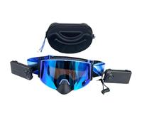 Wynthorix Heated Goggles Snowmobile Anti-Fog Magnetic Interchangeable Frameless 100% UV Lens OTG Electric Ski Goggle (H22 auro edition blue green Vlt10.8%)