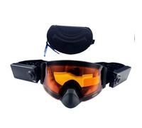 Wynthorix Heated Goggles Snowmobile Anti-Fog Magnetic Interchangeable Frameless 100% UV Lens OTG Electric Ski Goggle (H21 orange two battery)