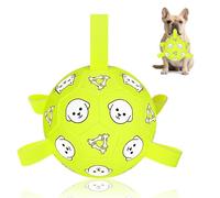 WYNTRIUM Interactive Dog Ball, Durable Dog Football with Grab Tags, High-Visibility Pet Floating Water Balls, Interactive Toys for Small/Medium Breed, Indoor & Outdoor (Yellow, 6inch)