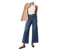 WYOERN Tummy Control Cropped Wide-Leg Jeans, Wide Leg Cropped Jeans for Women (Color : Blue, Size : L)