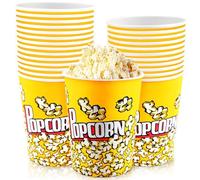 WYOMER 25 Pack 32oz Paper Popcorn Boxes Popcorn Containers Popcorn Buckets Disposable Pop Corn Tubs for Party and Movie