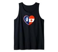 Wyoming and Canada Flags: Heart Shaped Unity Tank Top