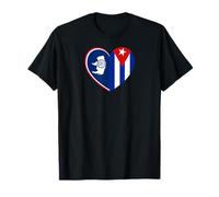 Wyoming and Cuba Flags: Heart Shaped Unity T-Shirt