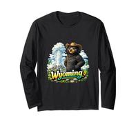 Wyoming Bear Geyser Mountain Nature Adventure Long Sleeve T-Shirt