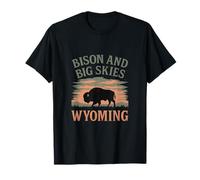 Wyoming Bison and Big Skies State Pride Graphic T-Shirt