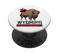Wyoming Cowboy State Buffalo Vintage Tee Design PopSockets Adhesive PopGrip