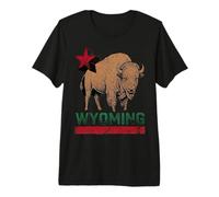 Wyoming Cowboy State Buffalo Vintage Tee Design Premium T-Shirt