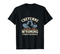 Wyoming Cowboys Rockies Mustang Western Badge Design T-Shirt