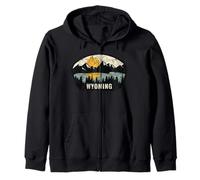 Wyoming Design, WY Vacation Souvenir Zip Hoodie