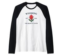 Wyoming Flower Raglan Baseball Tee