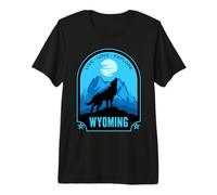 Wyoming Howling Wolf Design Premium T-Shirt
