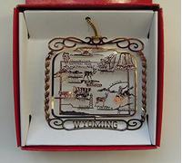 Wyoming State Brass Ornament Souvenir Gift by Nations Treasures