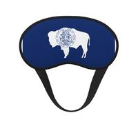 Wyoming State Flag Blackout Sleep Mask with Elastic Band Design Fits All Head Shapes Ideal for Travel Office and Shift Work