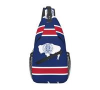 Wyoming State Flag It is a casual crossbody bag for men with high storage capacity and a patch pocket on each side.