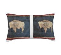 Wyoming State Flag Map Print Body Pillow Cases 91Ã-50cm, Super Soft And Cozy Fuzzy Pillow Cover With Hidden Zipper