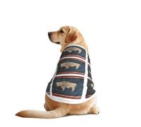 Wyoming State Flag Map Print Dog Shirts for Pet, Soft Breathable Vest Lightweight Stretchy Pet T-Shirt for Medium Dog